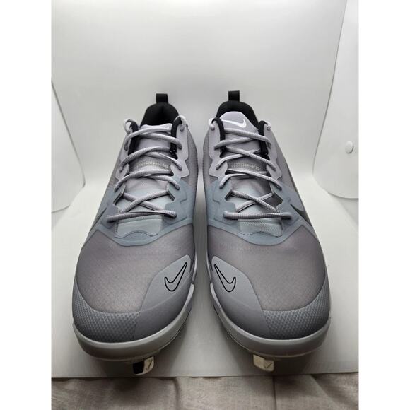 Nike Force Zoom Trout 9 Metal Baseball Cleats Mens 13 Gray White Shoe FB2907-002 - Picture 6 of 10